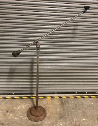 Vintage Atlas Sound Brooklyn Microphone Mic Boom Stand Cast Iron Base Mike
