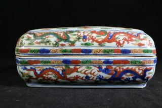 Chinese Wu - Cai Porcelain Box