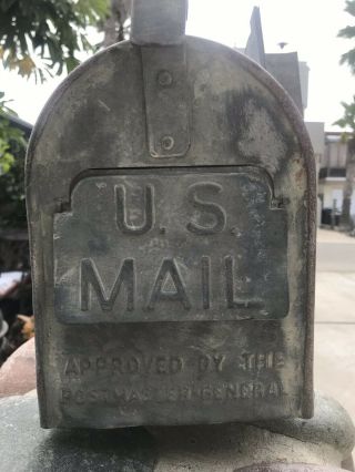 Vintage Rustic Galvanized Steel Old Mailbox 18x8.  5x7 Northwestern St Louis