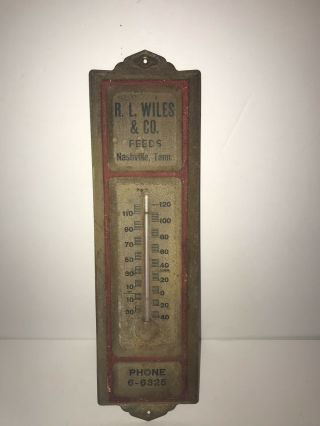 Vintage Nashville,  Tennessee Feed Store Thermometer