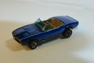 1968 100 Hot Wheels Redline Metallic Blue Custom Firebird Hong Kong