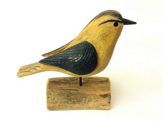 Richard Morgan The Painted Bird Carved Bird Decoy Figure Standing Finch