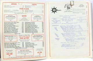 Colorful Menu from the Ship Ahoy Restaurant in Houston Texas 1950s 2