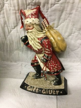 Midwest Of Cannon Falls Leo R Smith Folk Art Wood Carving Santa Claus Gift Giver