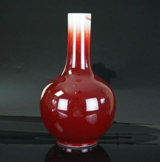 Antique Chinese Porcelain Sang De Boeuf Oxblood Red Flambe Langyao Vase 35cm 2