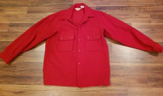 Vintage Boy Scouts Of America Bsa Red Wool Jacket Mens Size 42 Large
