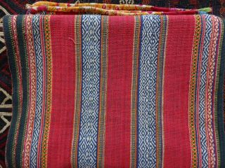 Early To Mid 20th C Hand Woven Tai Hill Tribes Hmong Rug Throw Cotton