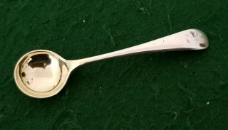 Antique Hm 1900 Atkin Bros Sterling Silver Condiment Salt Spoon With Gilt Bowl