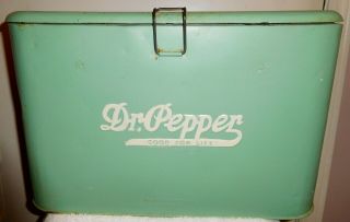 Vintage Dr.  Pepper All Metal Ice Chest Cooler.  Soft Drink For A Picnic