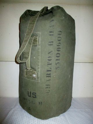 Ww2 Us Army Duffle Duffel Bag - Champion Canvas Supplies 1945