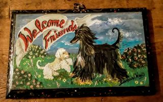 Holiday One Of A Kind Handptd Afghan Hound Welcome Sign: Barbara Wood