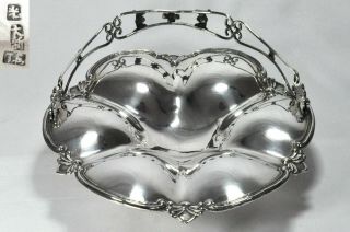 Unusual Chinese Export Silver Oyster Or Clam Dish With Handle Tien Shing C1895