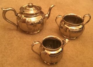 Lovely Vintage 3 Piece Silver Plated Tea Set