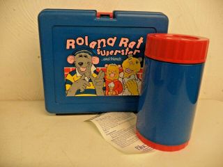Vintage Bluebird Roland Rat Superstar And Friends Plastic Lunchbox W Thermos