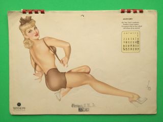Complete Rare Chicago Usa Varga 1944 Pin Up Girl / Girls Calendar Americana Ww2