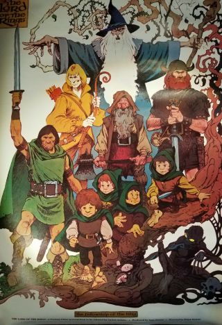 Lord of the Rings Vintage Poster Animated 1978 Frodo Gandalf Legolas Gollum Arag 2