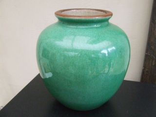 Chinese Porcelain 19th Century Green Crackle Glazed Ovoid Vase