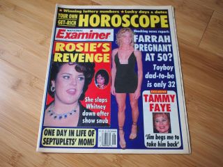 1997 National Examiner Newspaper Mag Farrah Tammy Faye Baker Whitney Houston
