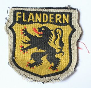 German Ww 2 - Volunteer Patch - Flandern - Worn Piece