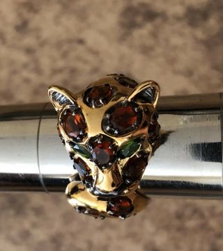 Gems En Vogue Michael Valitutti Sterling Silver Leopard Jaguar ? Ring S 7