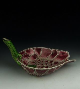 Chinese Antique Famille Rose Porcelain Lotus Flower