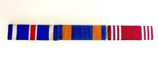 Ww2 Us Army Military 3/8 " Ribbon Bar 3 Place Dfc Air Medal Gcm