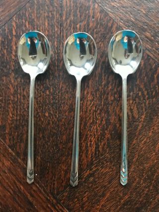 Vintage Antique Three Matching Collectable Solid Silver Art Deco Mustard Spoons