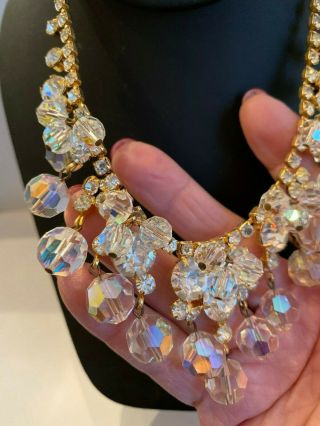 Juliana D&e Book Piece Necklace Chacha Aurora Borealis Crystals Rhinestones Wow