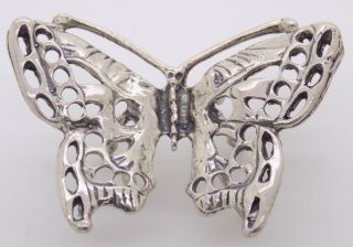 Vintage Solid Silver Italian Made Real Life Size Butterfly Figurine,  Stamped