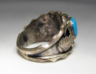 ESTATE Large Vintage Navajo Sterling Silver Ring Signed Lucy C C1753 3
