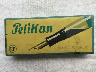 Germany Pelikan Fountain Pen Marble 100 Green 14k K Boxed/cased With Papers