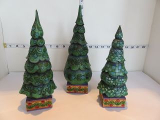 Enesco Jim Shore Set Of 3 Christmas Trees Oh Tannenbaum