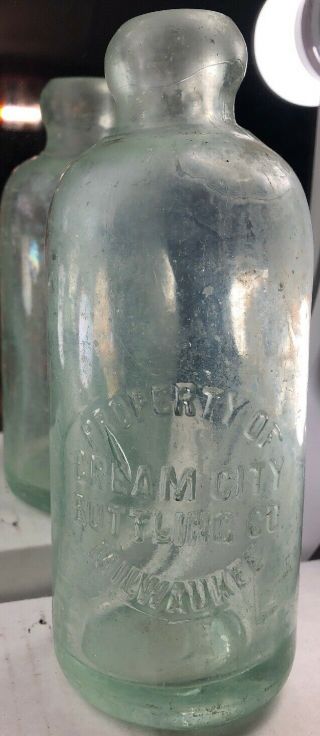Scarce Property Of Cream City Bottling Co Milwaukee Wis Hutch Soda Bottle 1880s