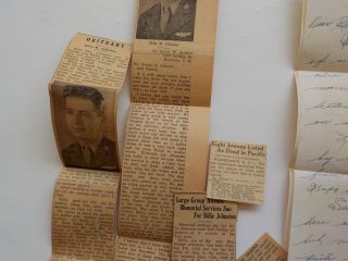 WWII Letter 1945 Missing In Action Picture Newspaper Clippings WW II VTG War WW2 2