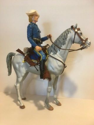 Johnny West Vintage Horse Thunderbolt & Custom 1/6 Scale Leather Cavalry Saddle