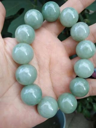 Big Beads 18mm /0.  72inch 100 Burmese Jadeite Jade Beaded Stretchy Bracelet