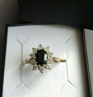 Gold Ring 9ct Sapphire Ring - Vintage