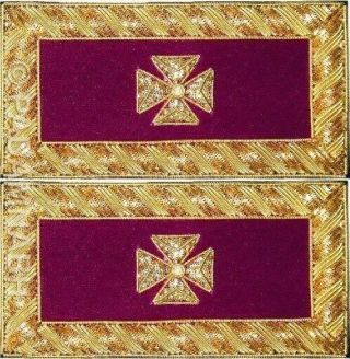 Masonic Knight Templar Past Grand Commander Shoulder Boards Pair (sb - 004)