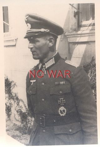 Wwii German War Photo Officer Karl Bieg The Knight Cross Holder Order