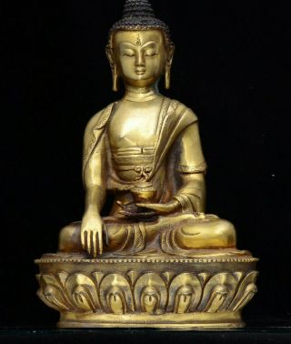 A Chinese Tibetan Polished Bronze Statue Of Buddha Or Deity
