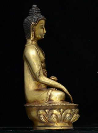 A Chinese Tibetan polished bronze statue of Buddha or Deity 3