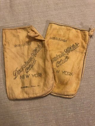 (2) Vintage Downtown Athletic Club York Nyc Shoe Cleaner Soft Cloth Bags