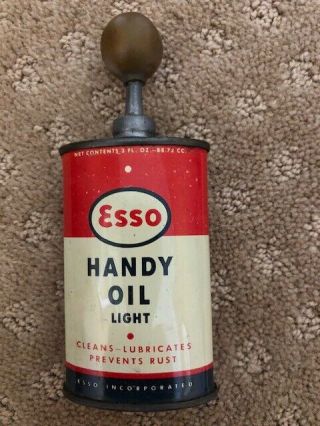 Vintage Esso Light Oil Can Handy Oiler 3 Oz Rare Tin