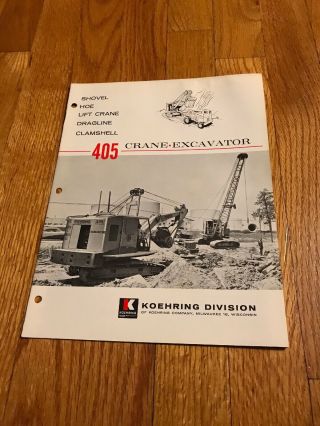 Koehring 405 Crane Excavator Brochure Guide