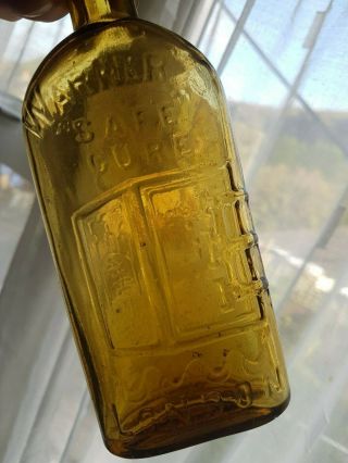 1/2 Pt Real Rich Golden Amber Warner,  S Safe Cure London Bottle