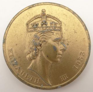 1953 Queen Elizabeth Ii Coronation Coin 1 1/2 " Medal Medallion