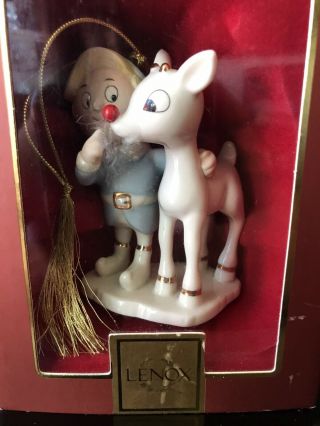 Lenox Rudolph the Red Nosed Reindeer Christmas ornament with boxes 3