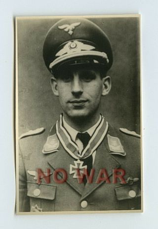 Wwii German War Photo Luftwaffe Pilot Paul Semrau The Knight Cross Holder