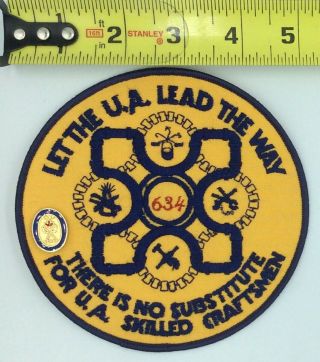 Ua Local 634 Plumber & Pipe Fitter Union 5” Patch Vhtf W Actf Carp Lapel Pin