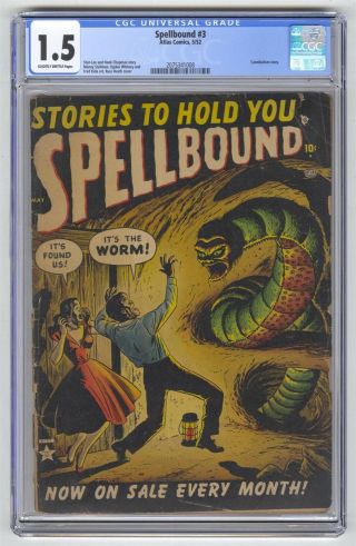 Spellbound 3 Cgc 1.  5 Vintage Marvel Atlas Comic Key Stan Lee Cannibalism Story